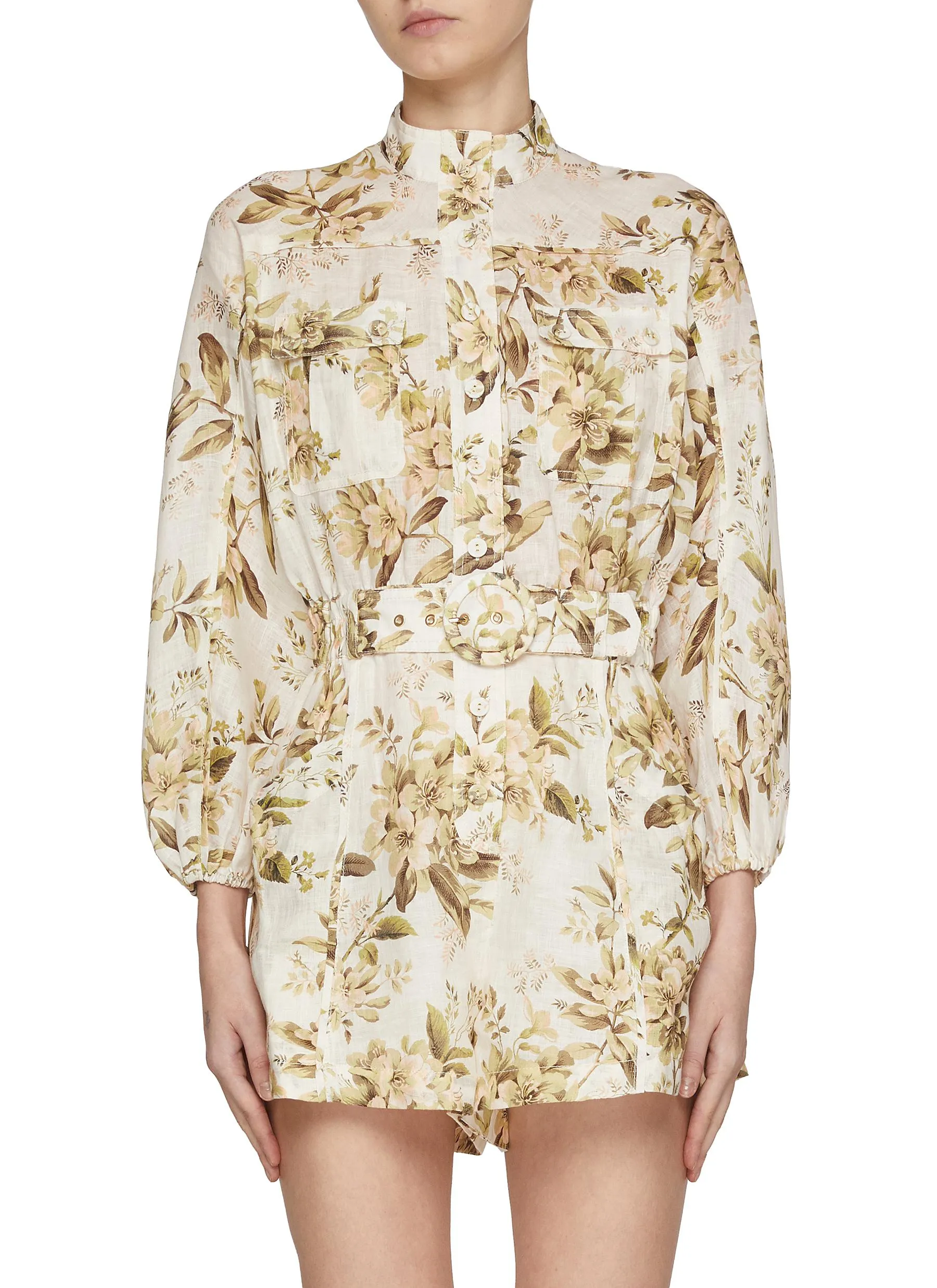 -----------ZIMMERMANN ---- ------------ ----Golden Floral Linen Romper --