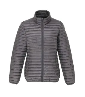 2786 Womens/Ladies Tribe Hooded Fineline Padded Jacket (Steel) - UTRW3847