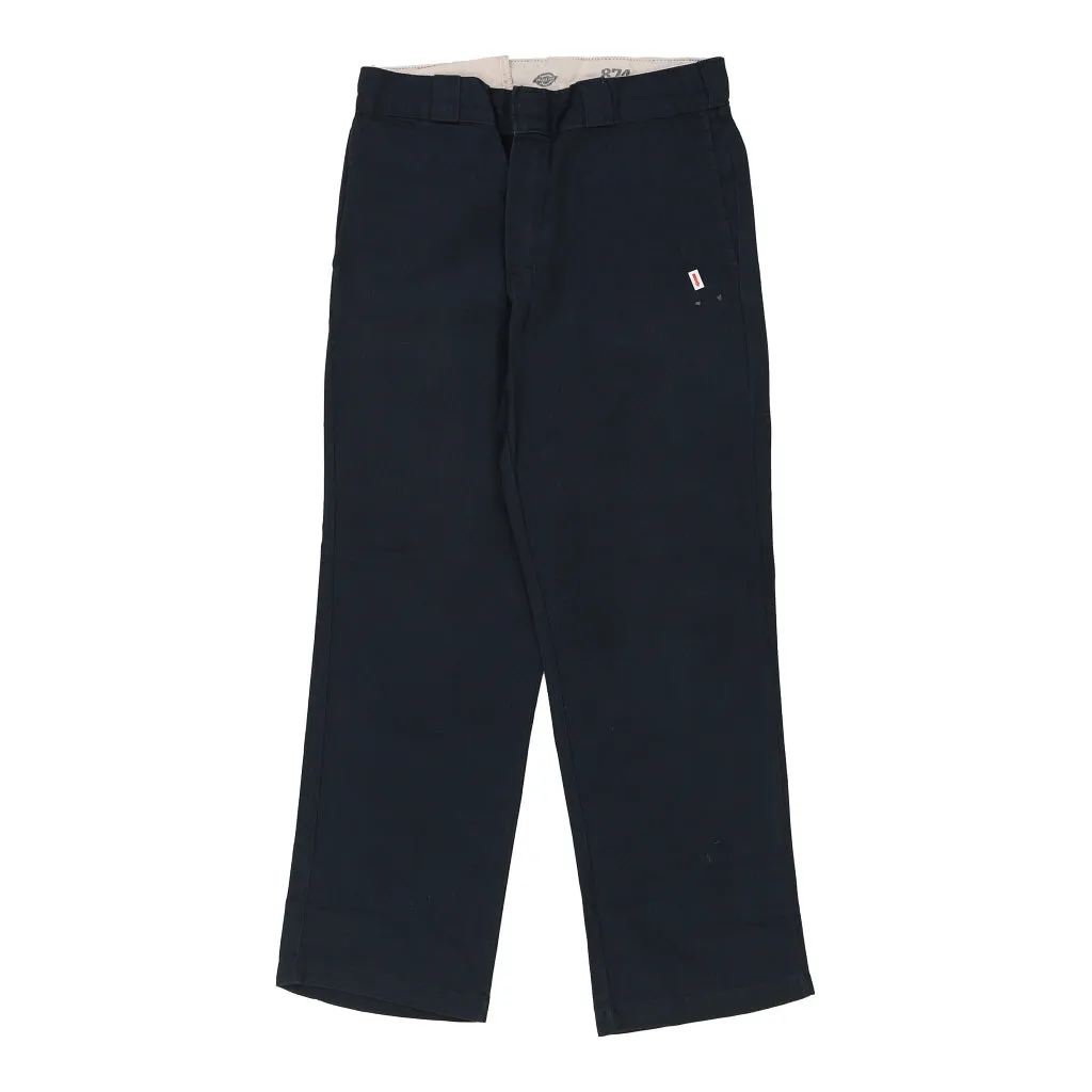 874 Dickies Trousers - 32W 30L Navy Cotton Blend