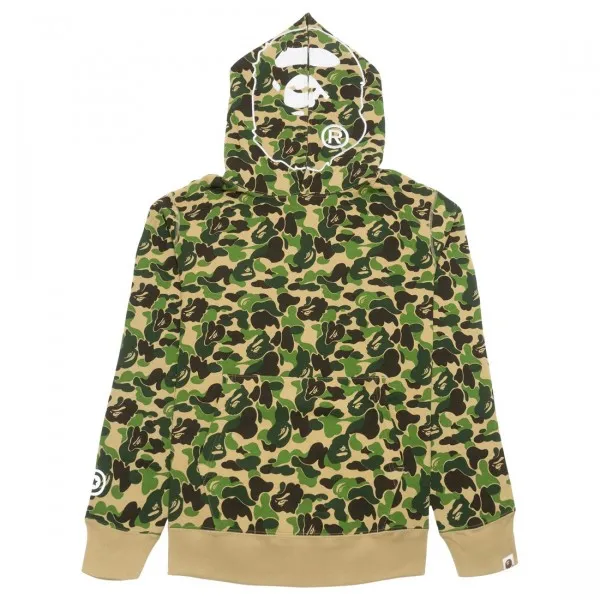 A Bathing Ape Men ABC Camo 2nd Ape Wide Pullover Hoodie (green)