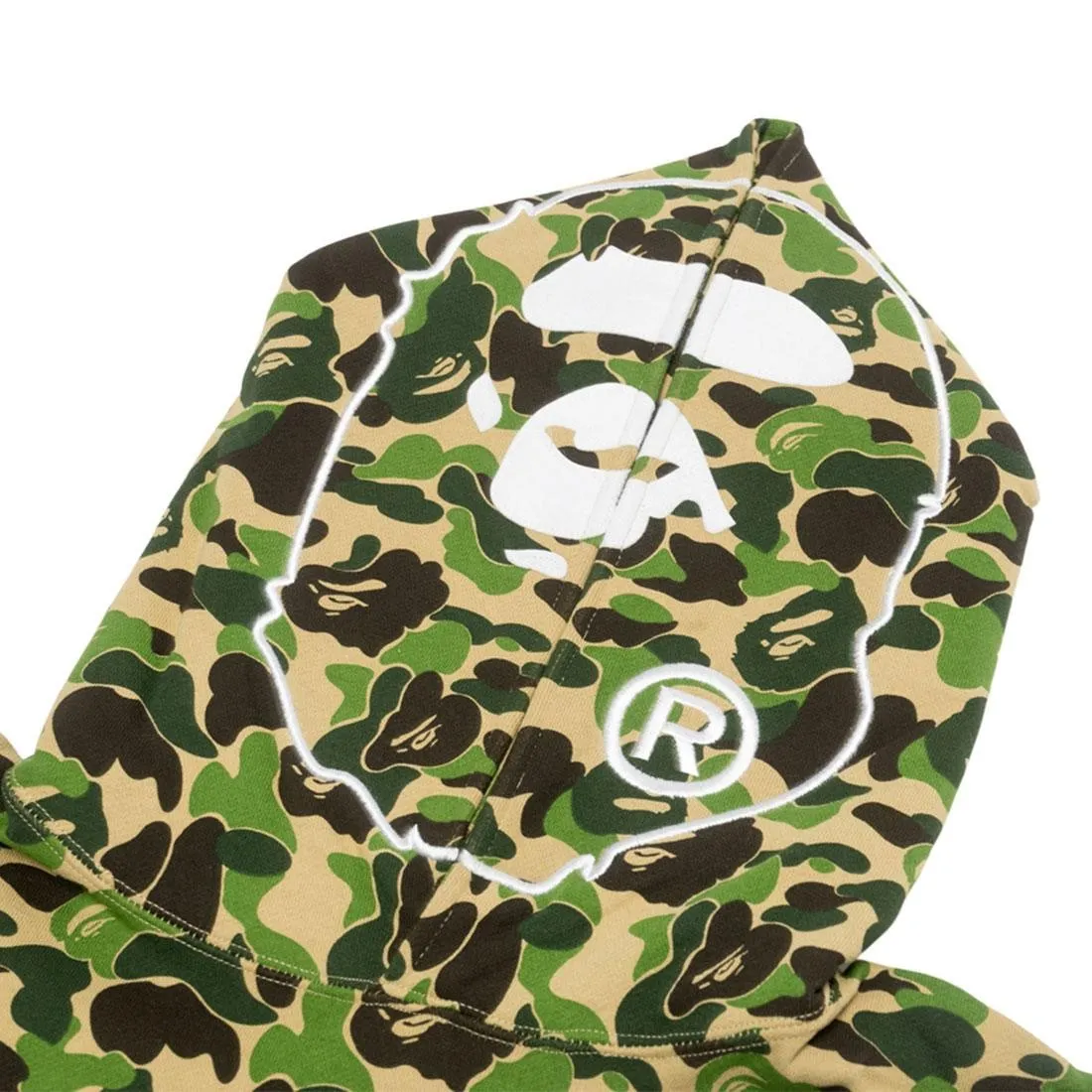 A Bathing Ape Men ABC Camo 2nd Ape Wide Pullover Hoodie (green)