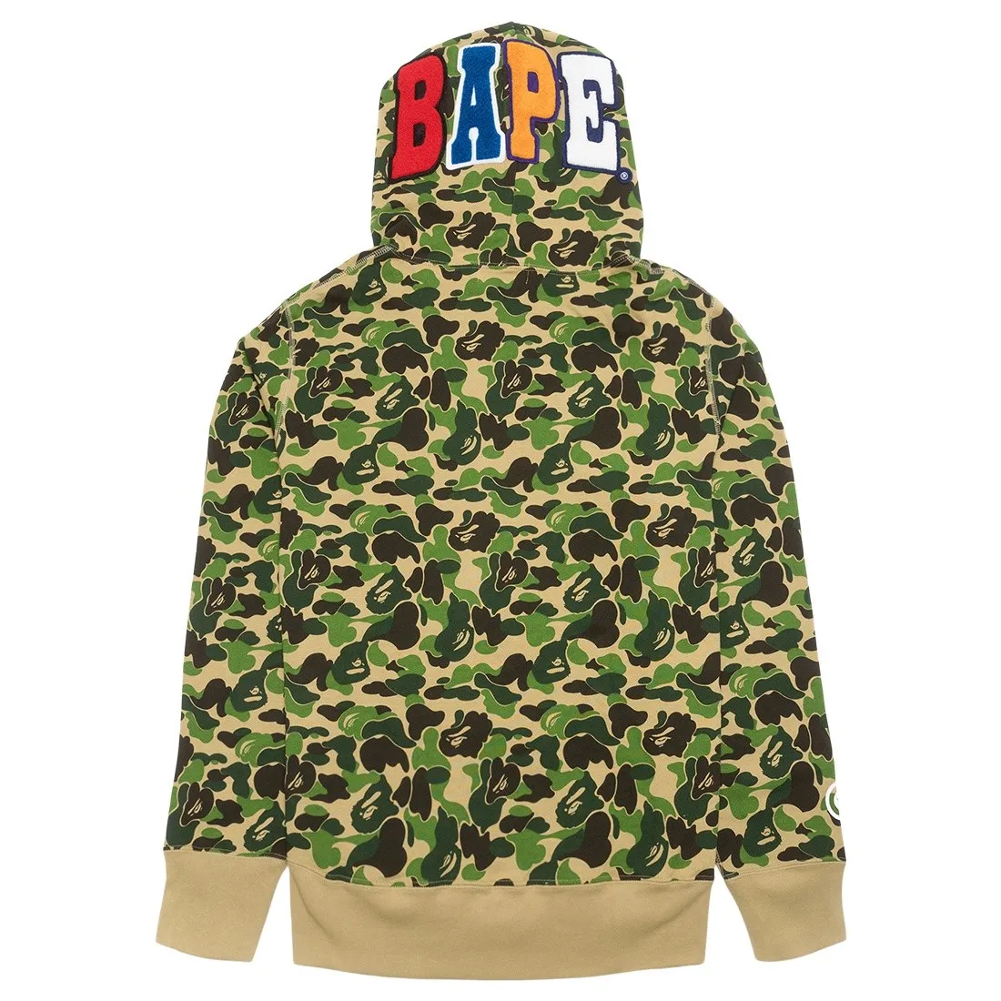 A Bathing Ape Men ABC Camo 2nd Ape Wide Pullover Hoodie (green)