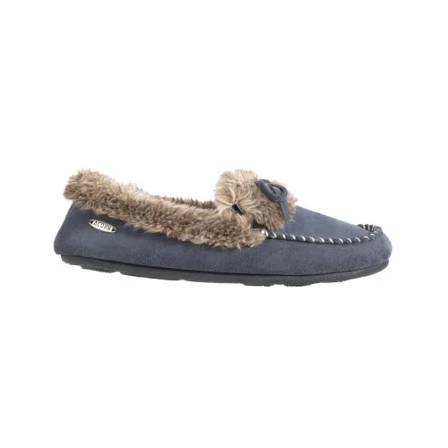 Acorn Women's Cozy Faux Fur Moc Slipper Mineral