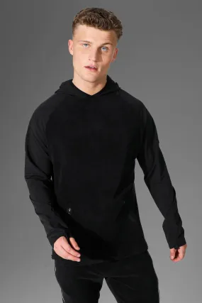 Active Gym Matte Sleeve Polar Fleece Hoodie | boohooMAN UK