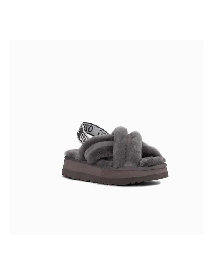 Adele Elastic Backstrap Platform Slipper in Grey