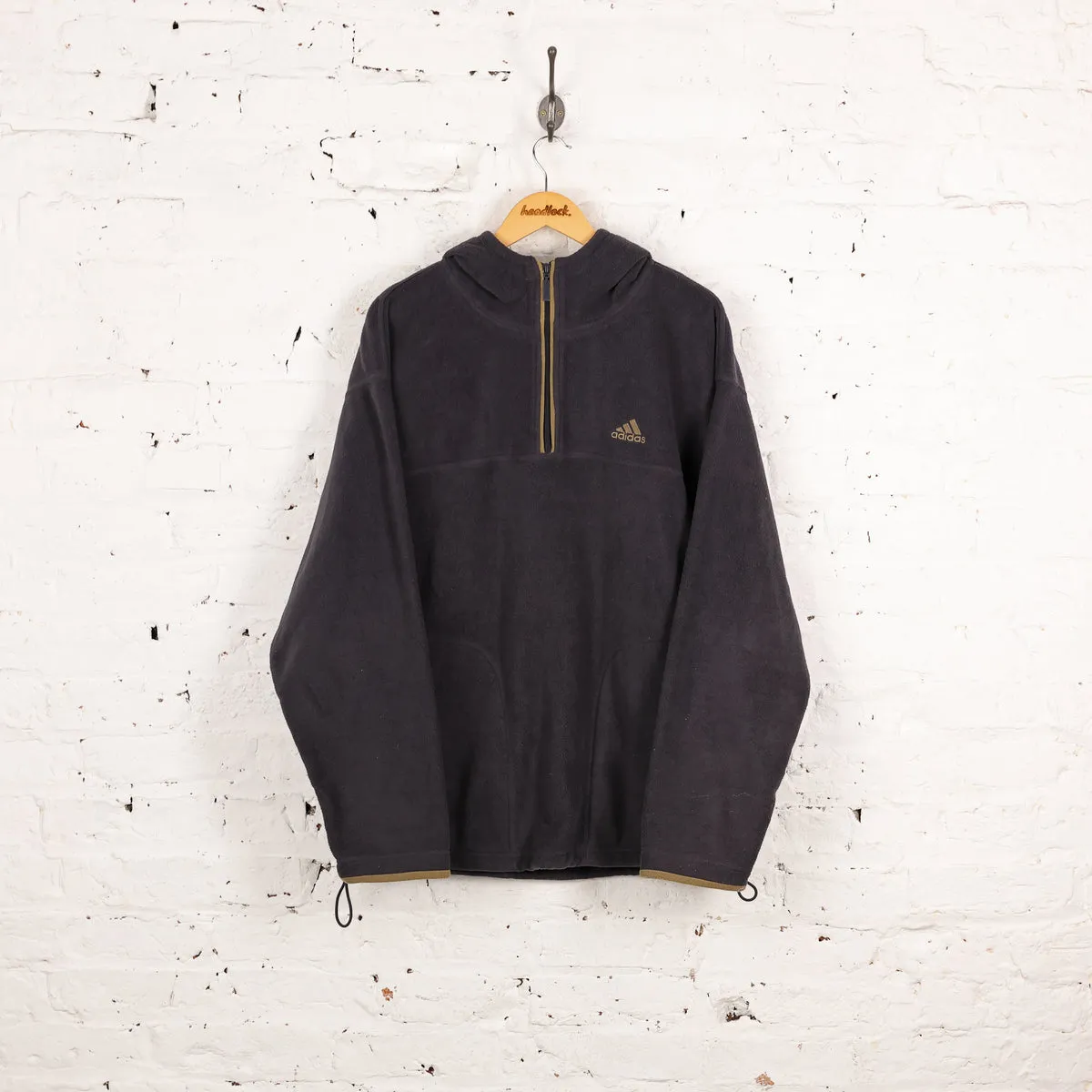 Adidas 90s 1/4 Zip Hooded Fleece - Grey - XL