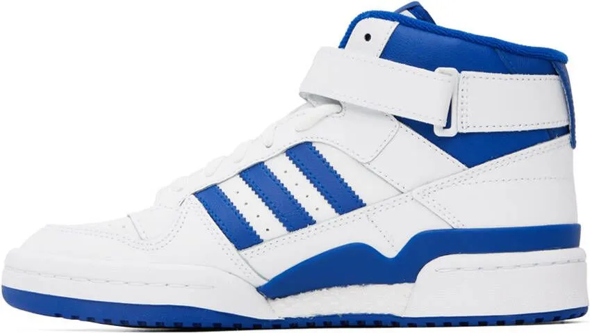 Adidas Originals White & Blue Forum Sneakers