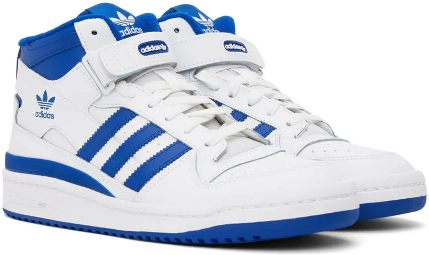 Adidas Originals White & Blue Forum Sneakers