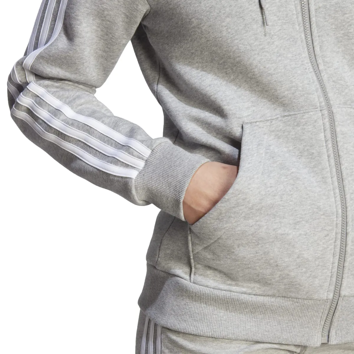 adidas Women's Essentials 3-Stripes Full-Zip Fleece Hoodie