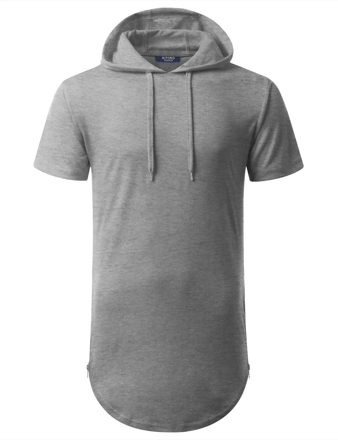 Aiyino Mens Hipster Hip Hop Longline Pullover Short Sleeve Hoodie Shirt