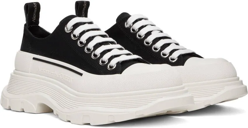 Alexander McQueen Black & White Slick Sneakers