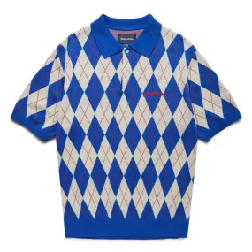 ARGYLE KNIT POLO BLUE | Bodega