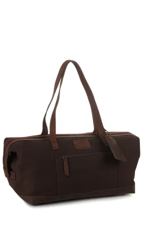 Ariat Brown Canvas and Leather Small Duffle Bag