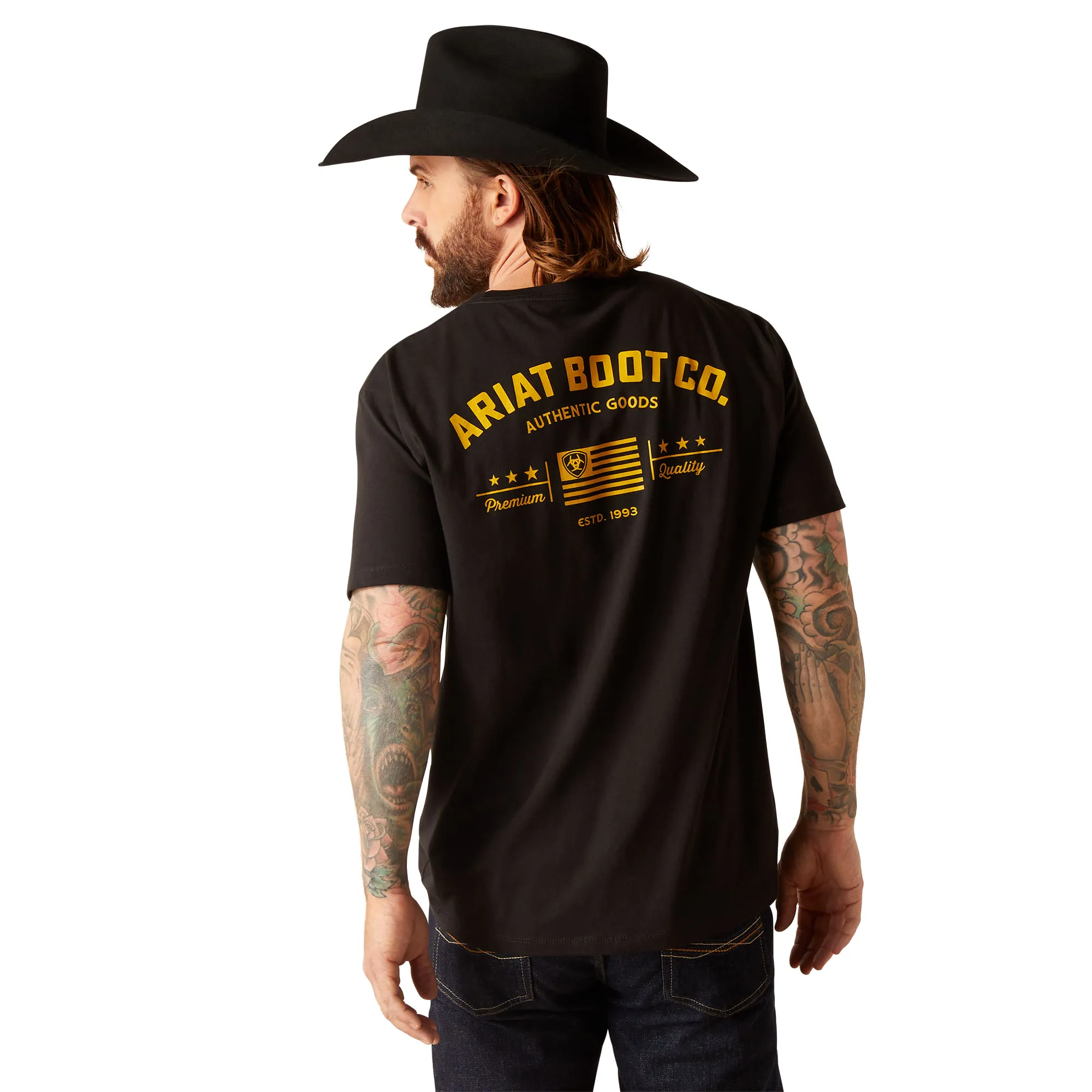 Ariat Mens Ariat USA Workwear Black Tee