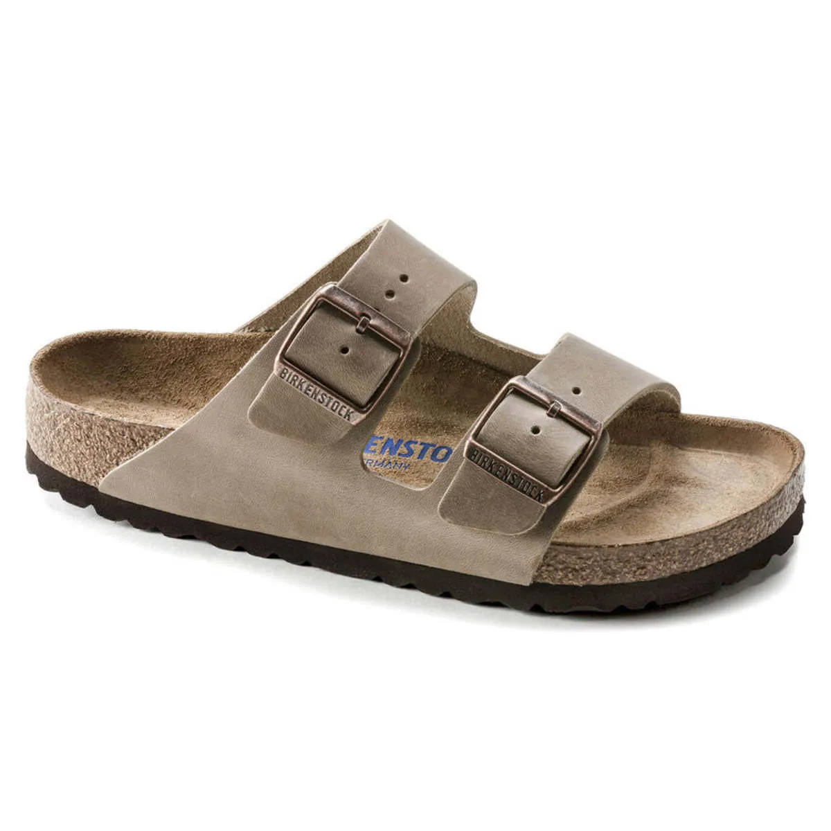 Arizona Suede Leather Soft Footbed Regular Sandals - Tobacco Brown