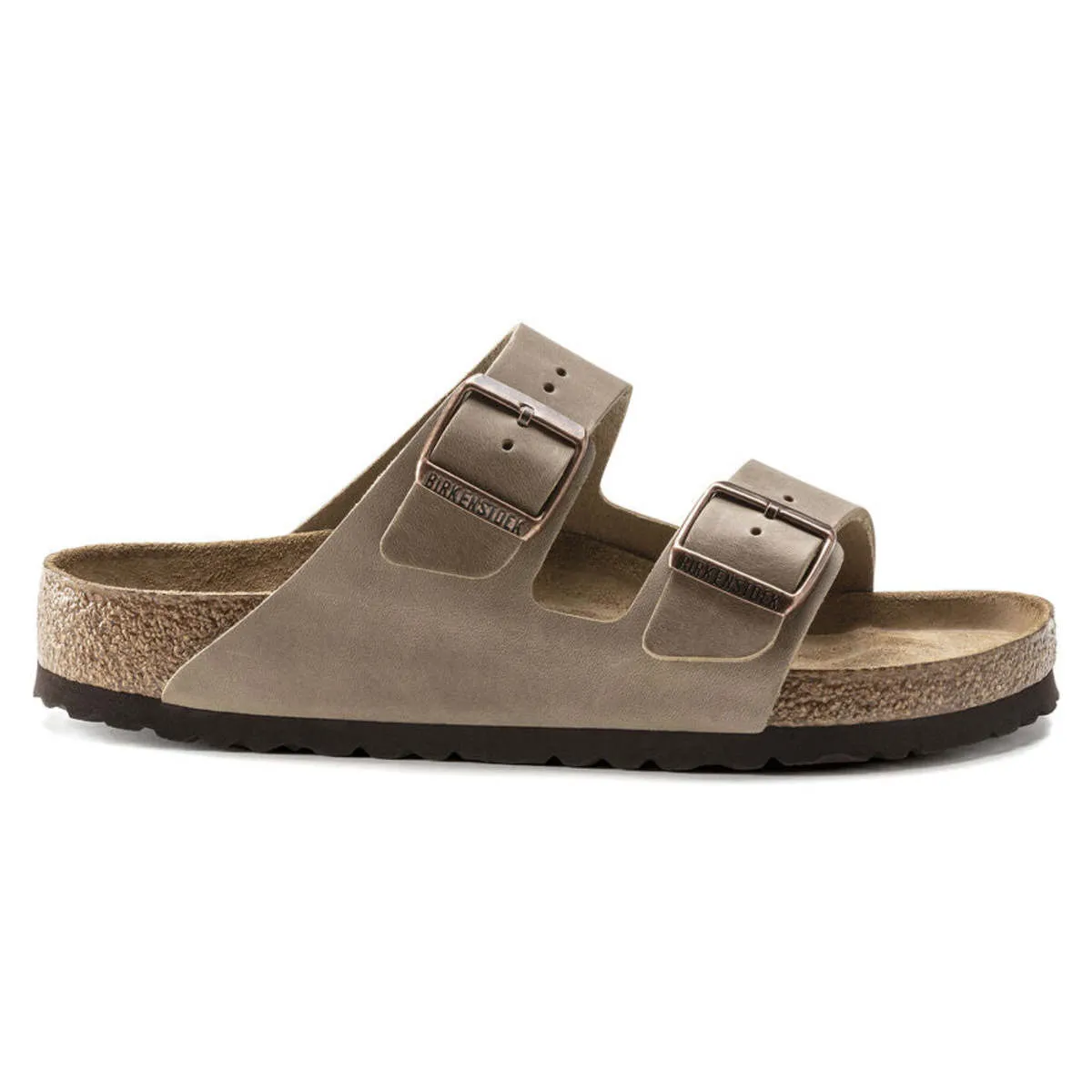 Arizona Suede Leather Soft Footbed Regular Sandals - Tobacco Brown