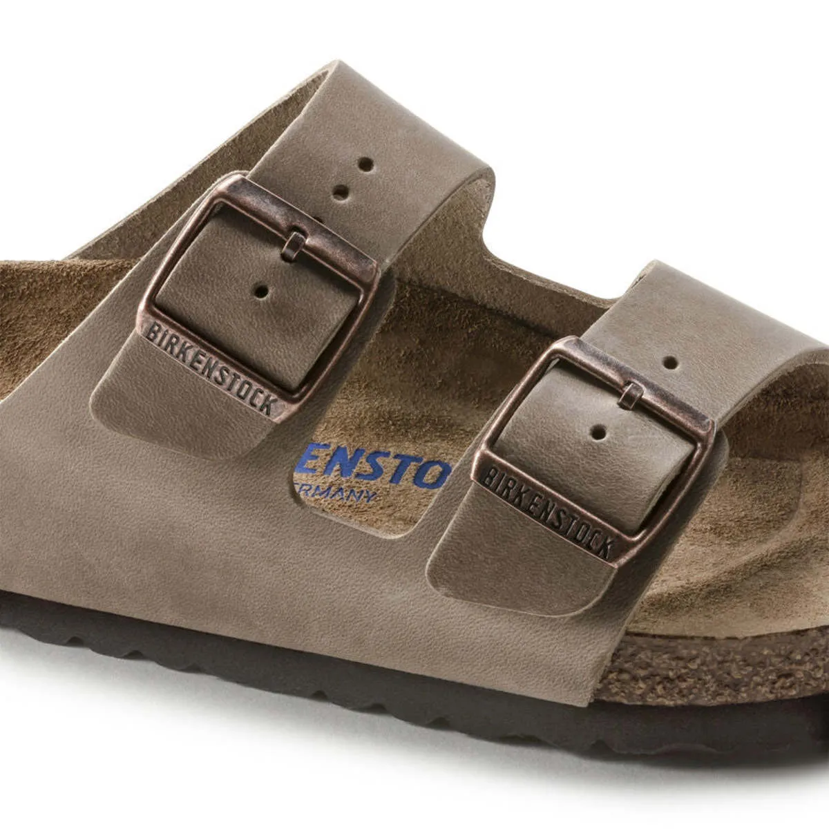 Arizona Suede Leather Soft Footbed Regular Sandals - Tobacco Brown