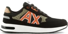 Armani Exchange logo-embellished suede sneakers Black