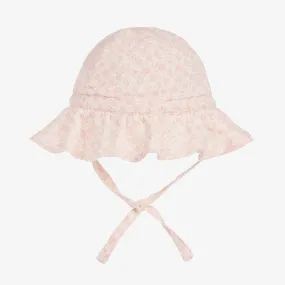 Baby Girls Pink Floral Cotton Sun Hat