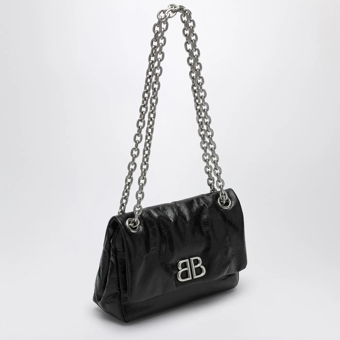 Balenciaga    Balenciaga Black Leather Mini Monaco Bag