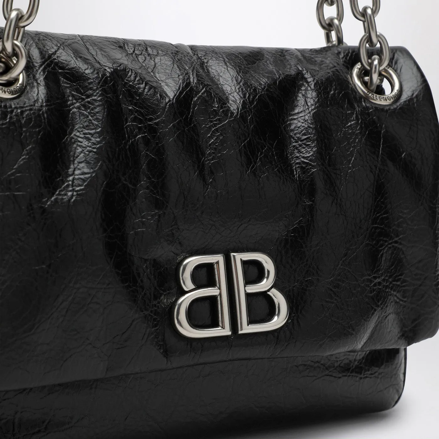 Balenciaga    Balenciaga Black Leather Mini Monaco Bag