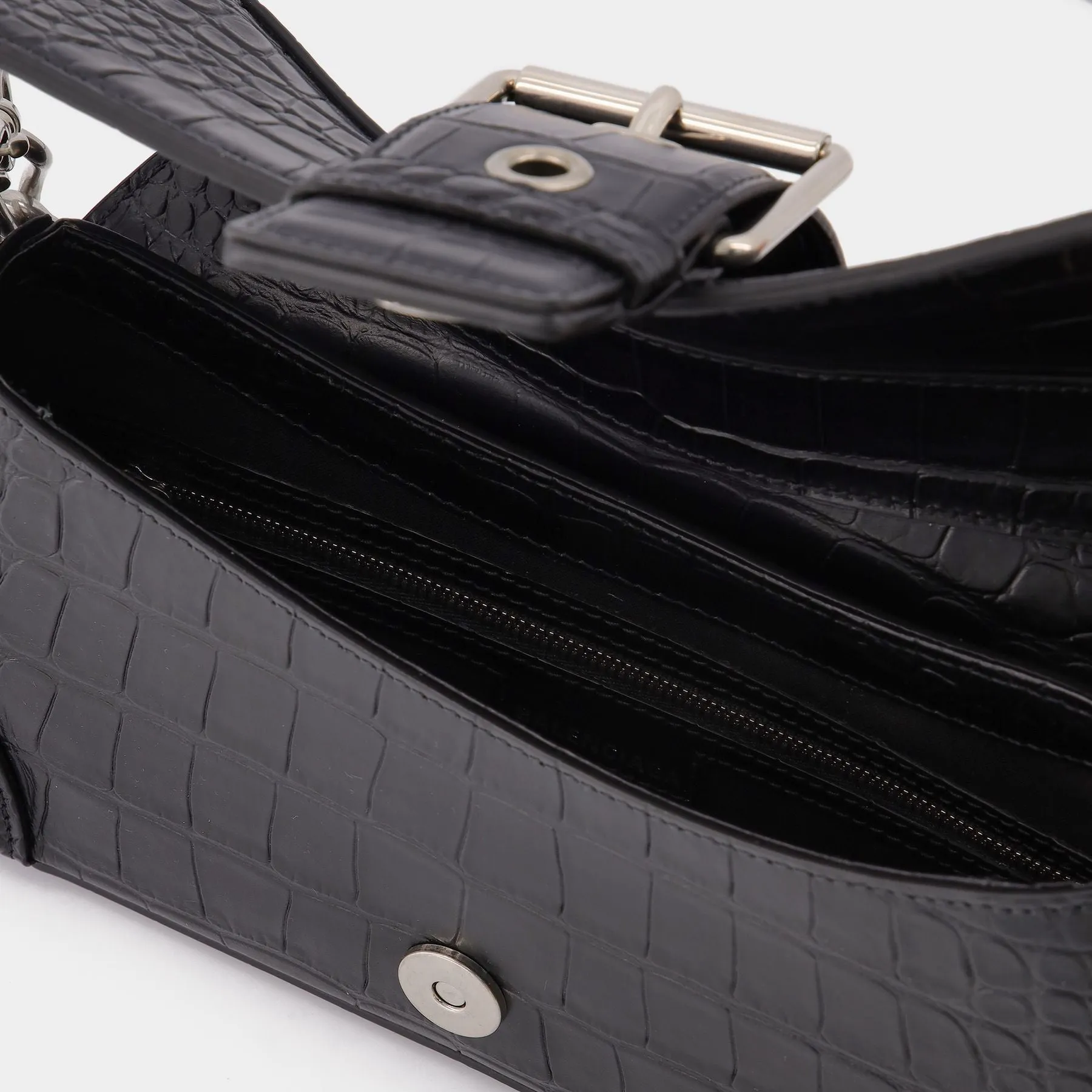 Balenciaga  Lindsay Bag in Black Croco Embossed leather