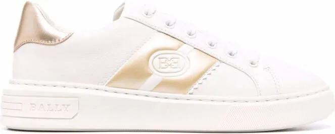 Bally logo-stripe leather sneakers White