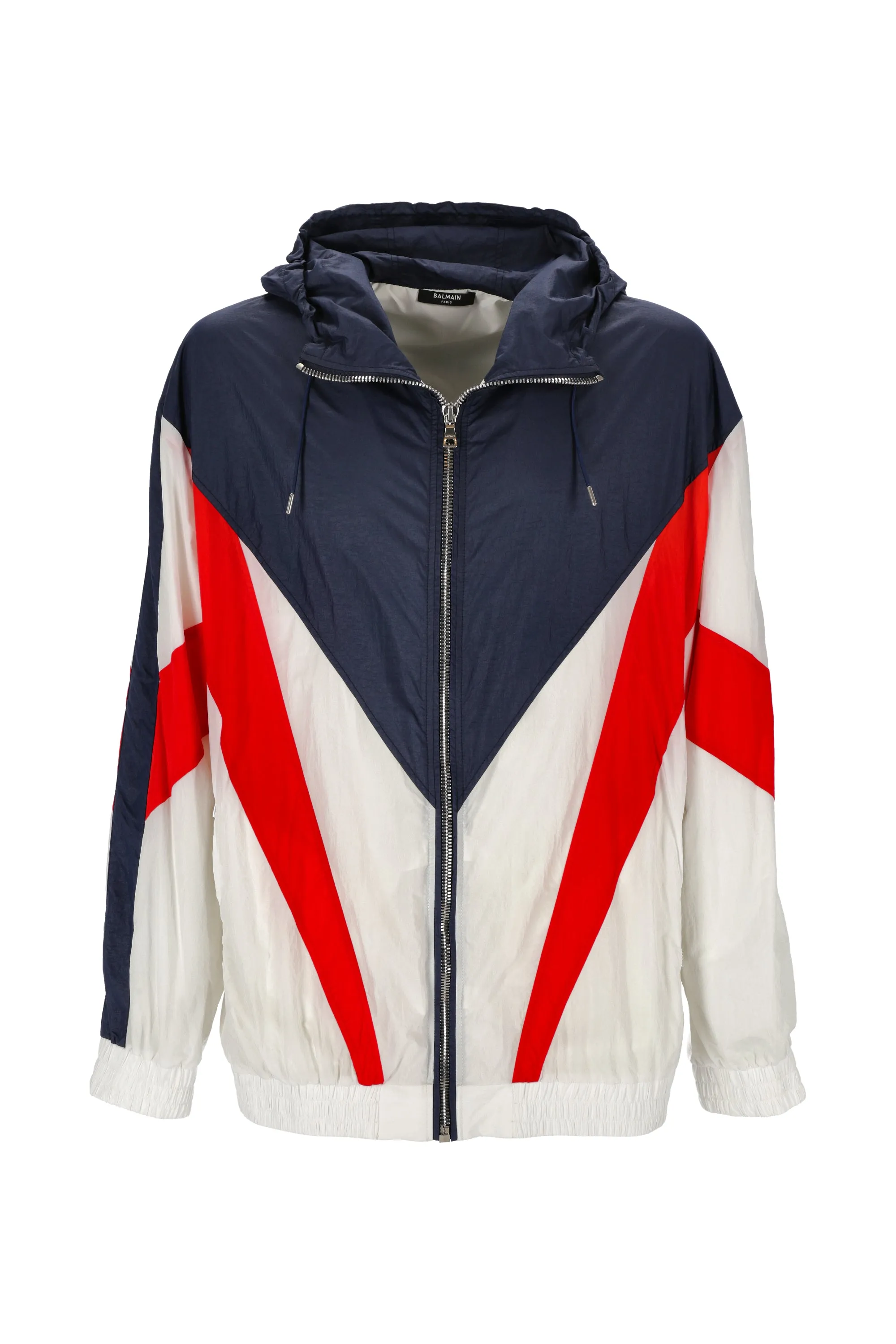 Balmain Colourblock Zip-Up Hooded Jacket