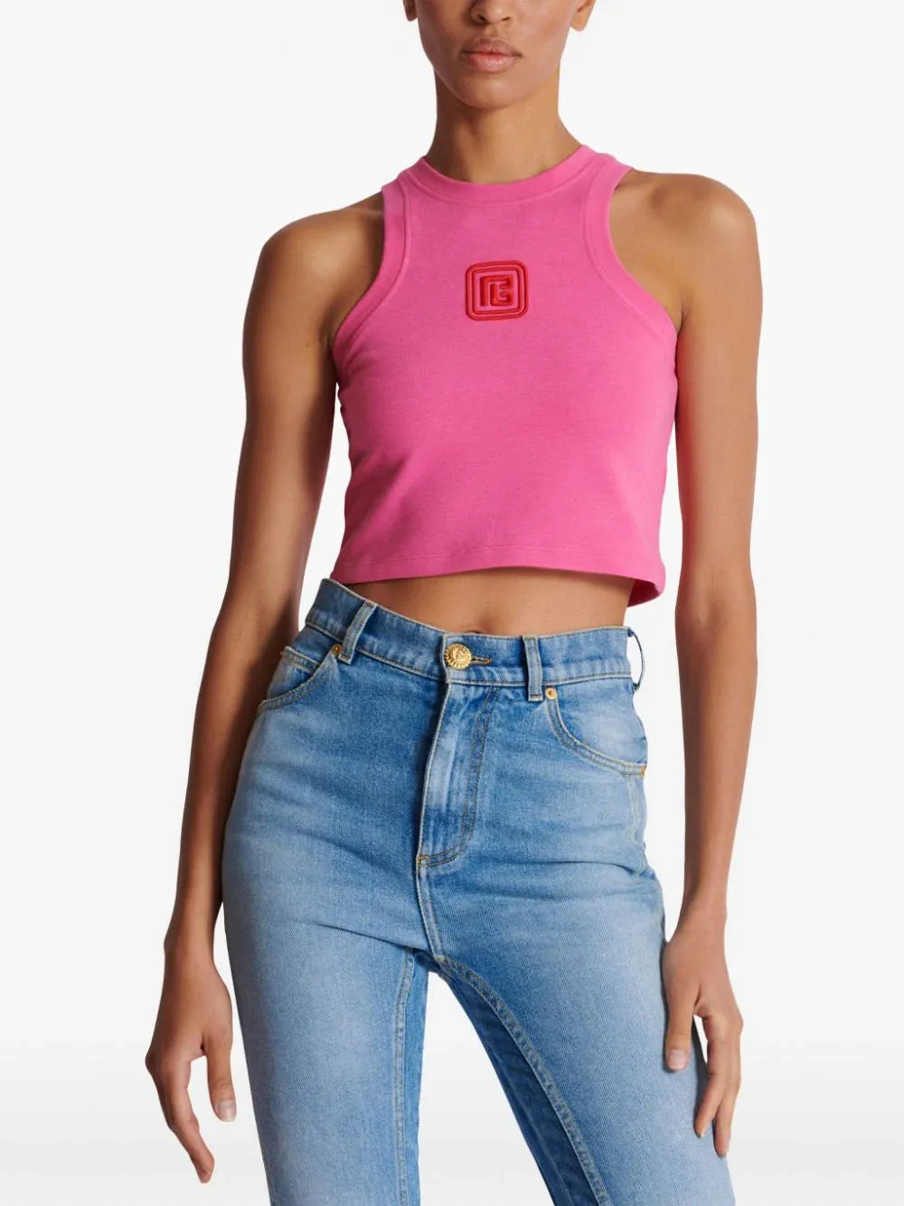 BALMAIN - Logo Tank in Pink