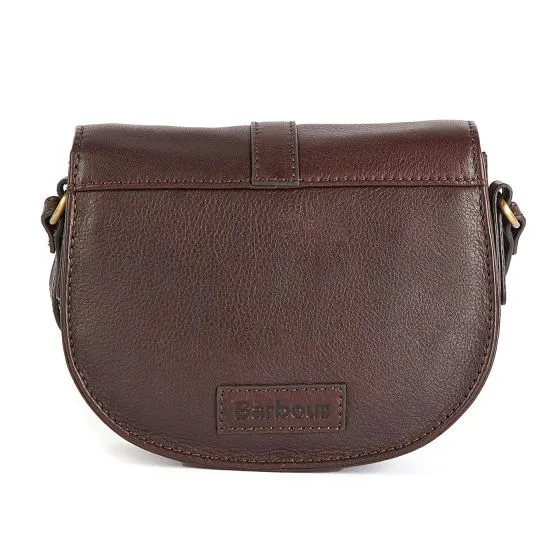 Barbour Laire Leather Saddle Bag Dark Brown