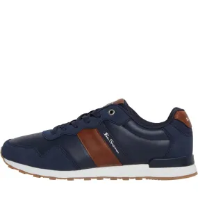 Ben Sherman Mens Owen Retro Trainers Navy/Tan