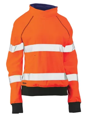 Bisley Workwear - Jumper - Women's Taped Hi-Vis Fleece - Orange/Navy - 6 - BKL6818T_BF616