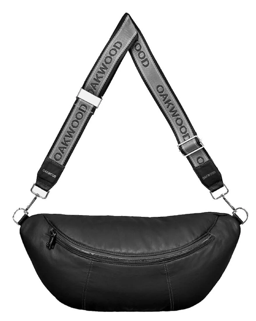 Black leather shoulder bag 64575