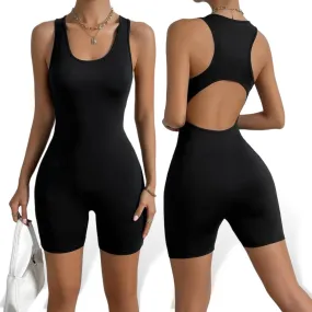 BLK Cutout Unitard Romper