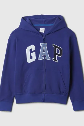 Blue Logo Graphic Zip Up Hoodie (4-13yrs)