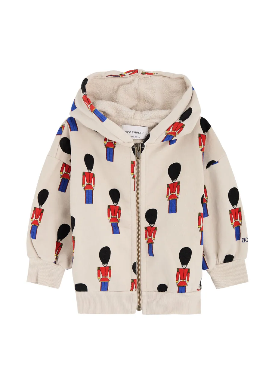 BOBO CHOSES KIDS Soldier printed hooded cotton sweatshirt  -                         -                     -                