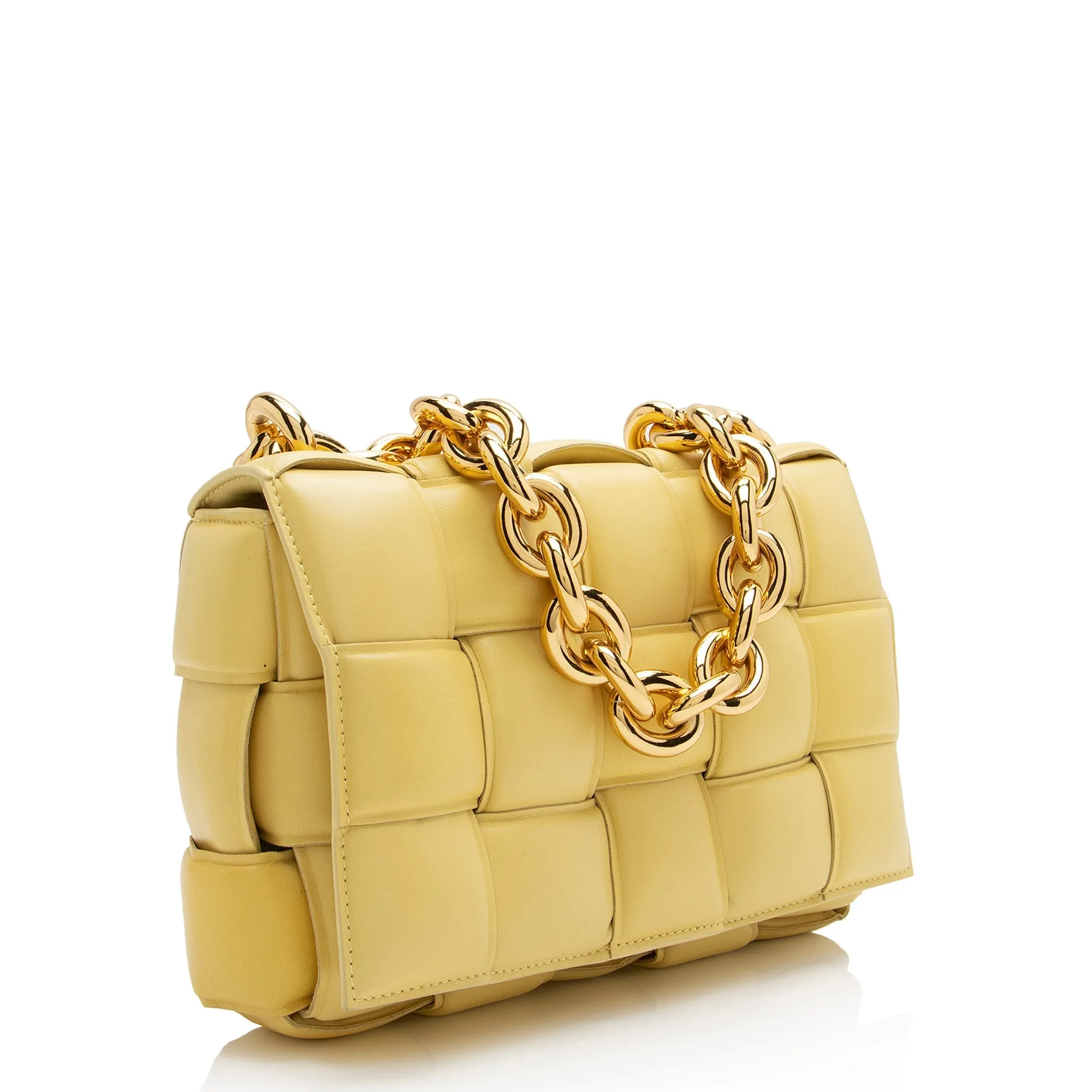 Bottega Veneta Lambskin Cassette Chain Maxi Shoulder Bag