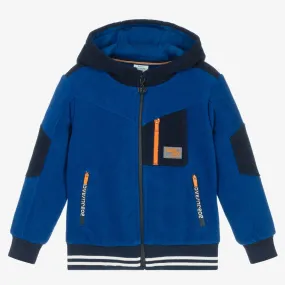 Boys Blue Hooded Fleece Zip-Up Top