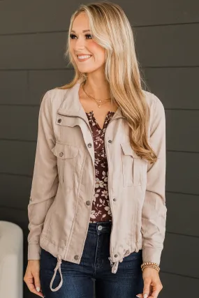 Brisk Morning Lightweight Zip Up Jacket- Natural