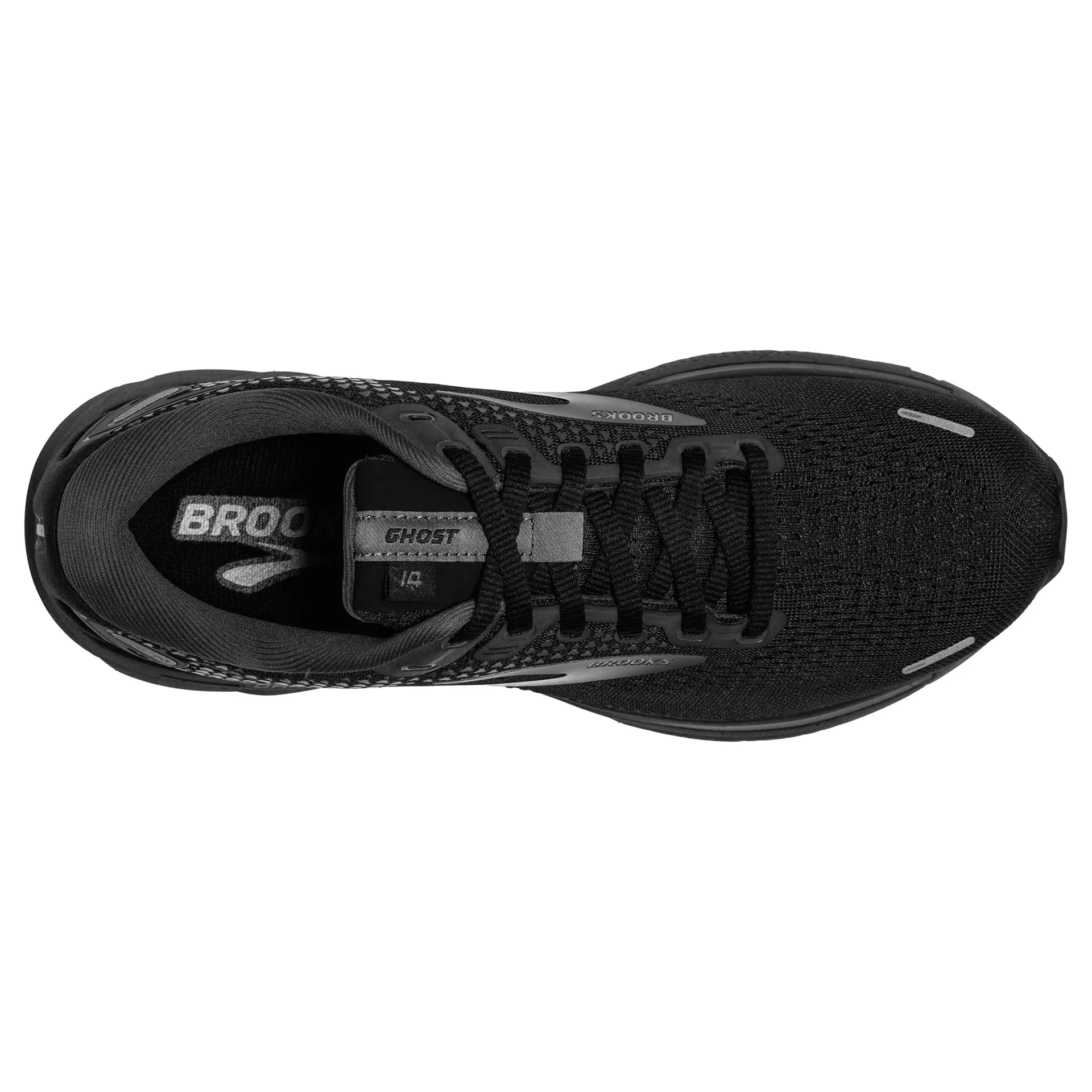 Brooks Womens Ghost 14 Lightweight Running Shoe- Black/Black/Ebony