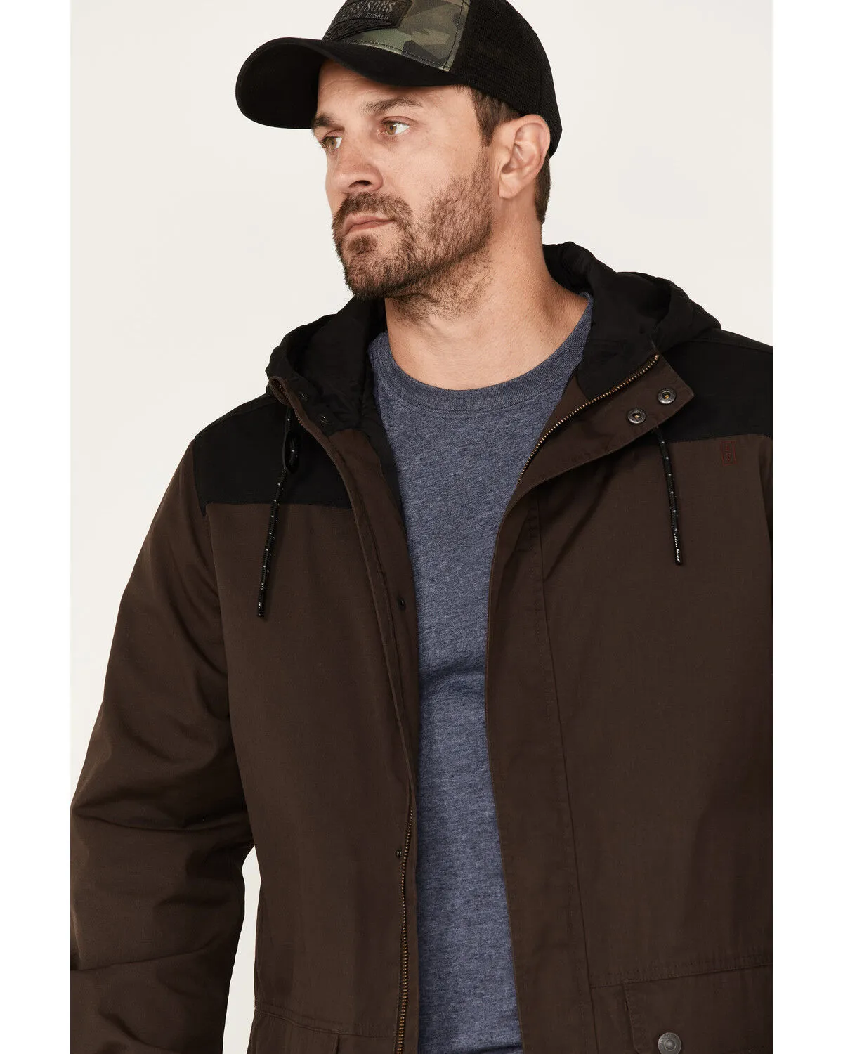 Brothers and Sons Men's Waxed Canvas Cruiser Hooded Jacket