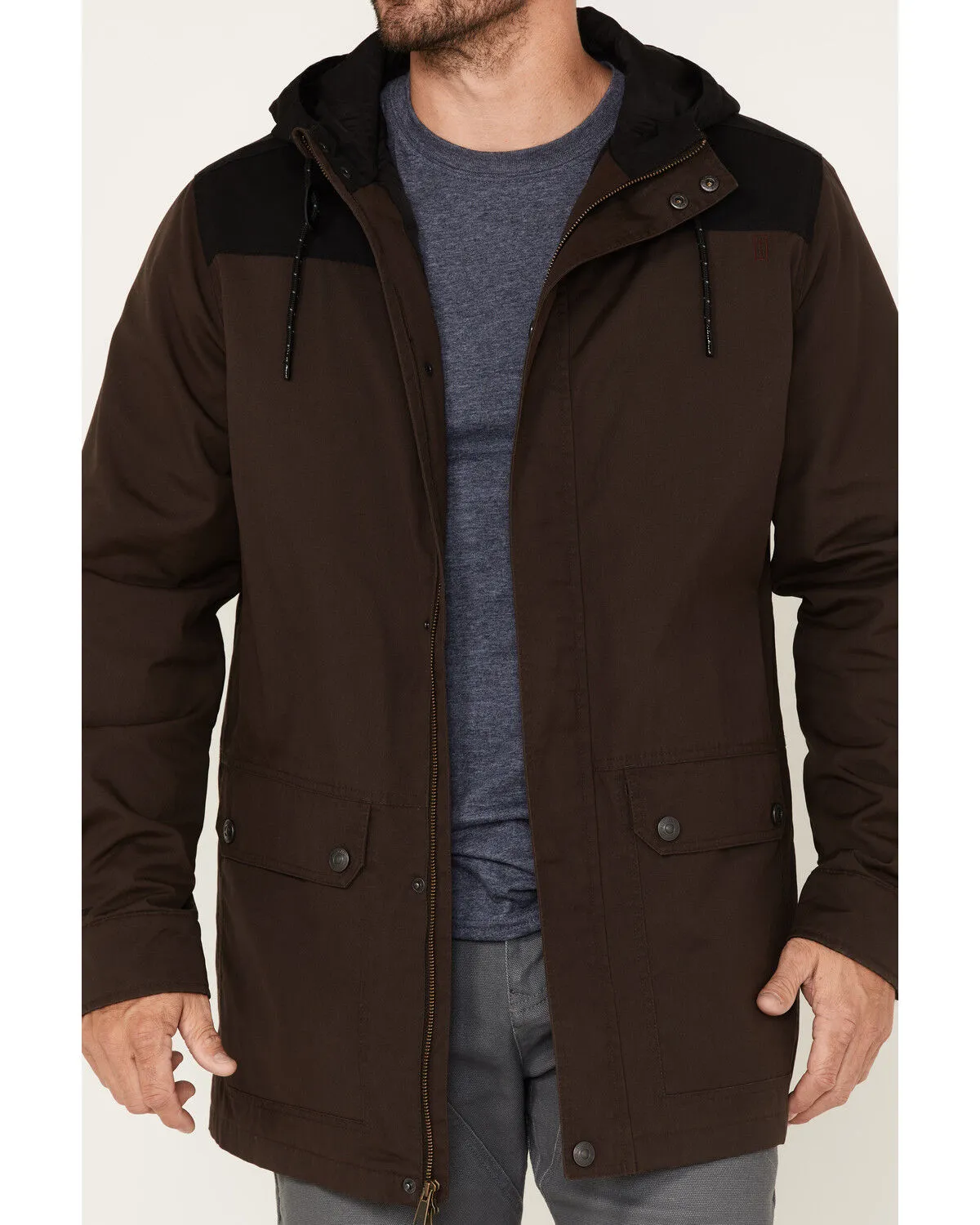 Brothers and Sons Men's Waxed Canvas Cruiser Hooded Jacket