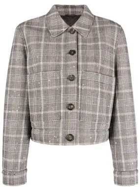 Brunello Cucinelli Checked Cropped Jacket | Luxury and style at your fingertips