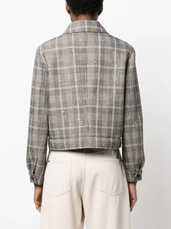 Brunello Cucinelli Checked Cropped Jacket | Luxury and style at your fingertips