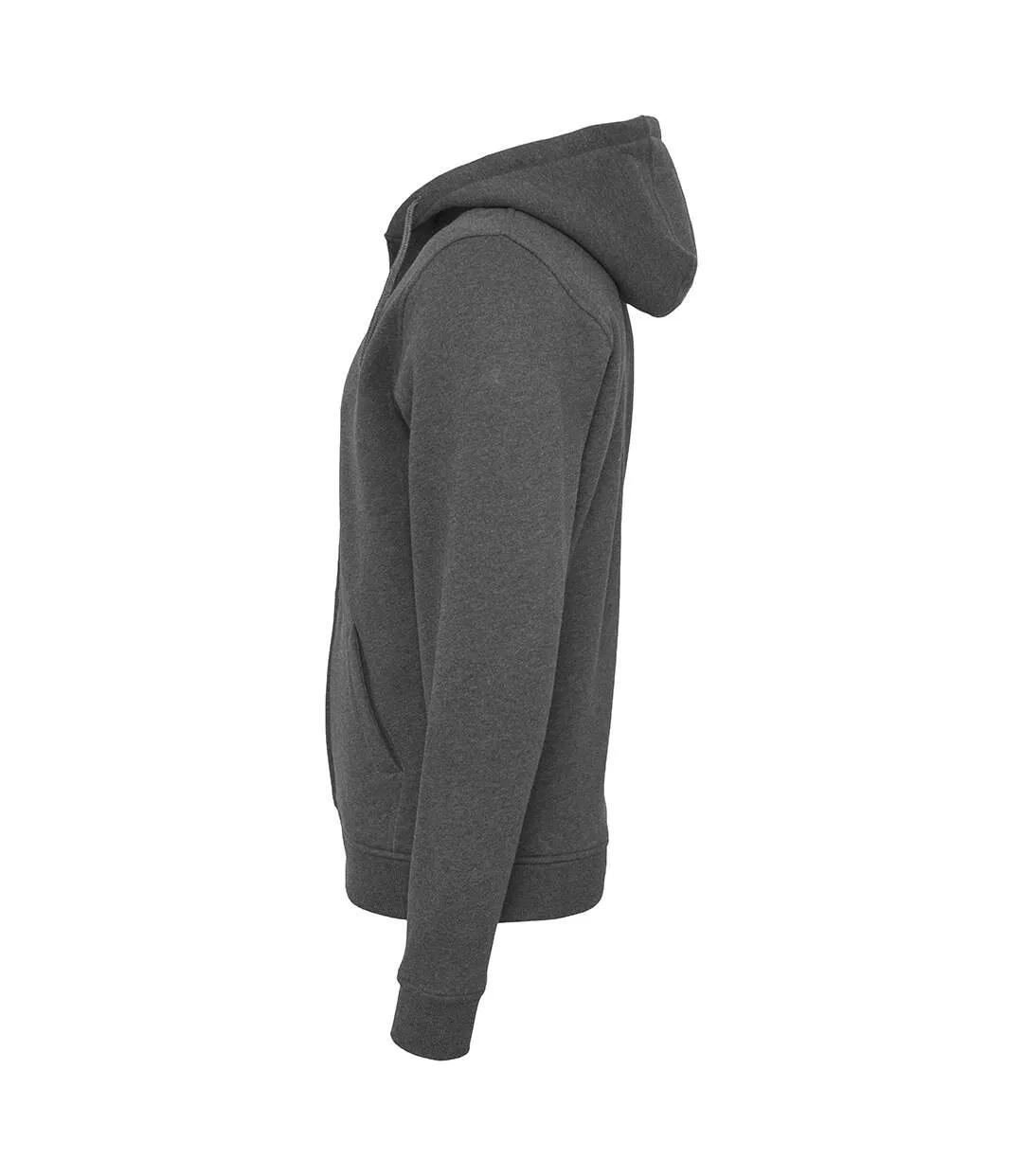 Build Your Brand Mens Heavy Zip Up Hoodie (Charcoal) - UTRW5680