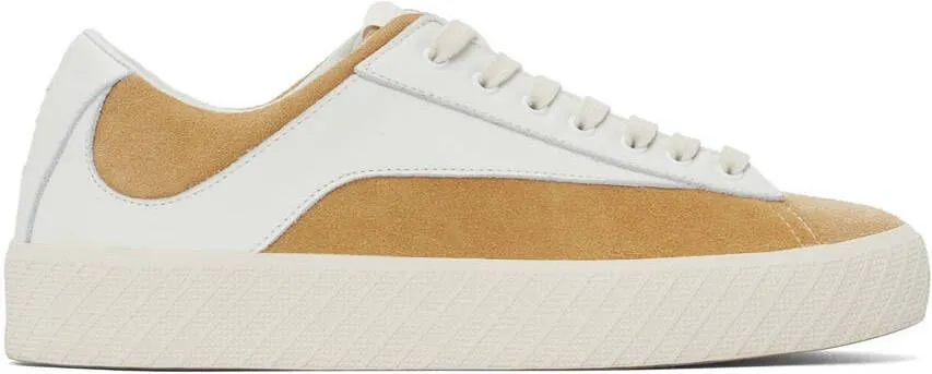 BY FAR White & Tan Suede Rodina Sneakers