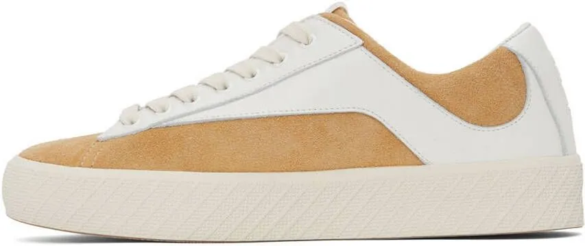 BY FAR White & Tan Suede Rodina Sneakers