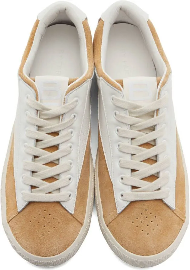 BY FAR White & Tan Suede Rodina Sneakers