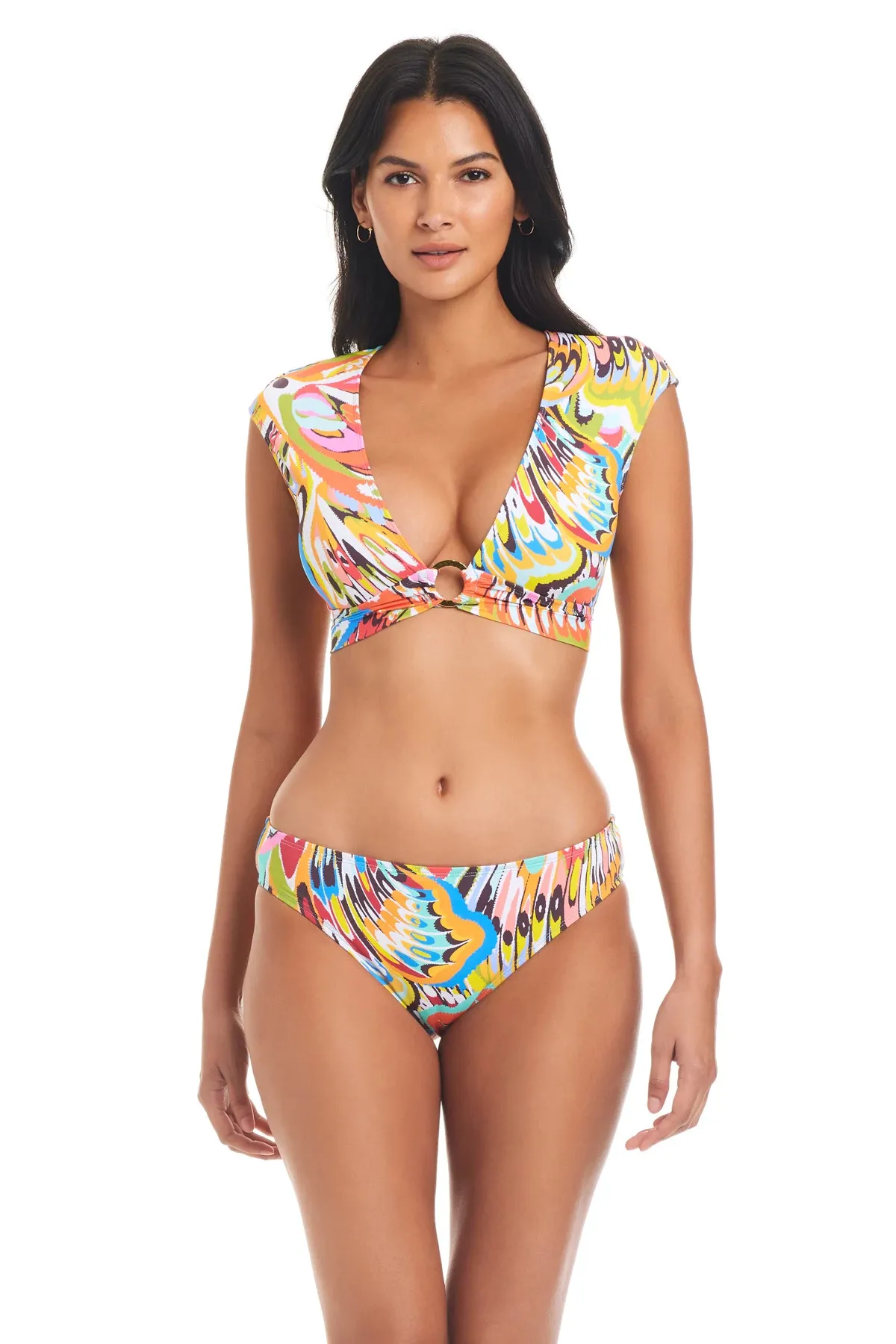 Cap Sleeve Crop Bikini Top