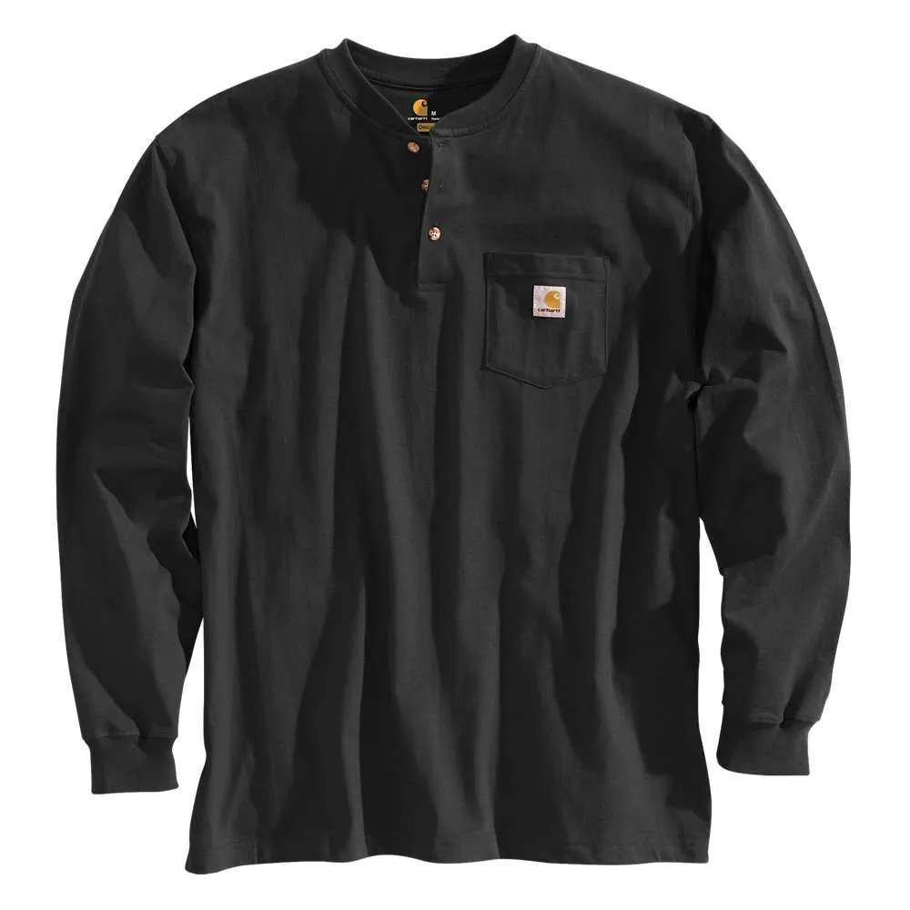 Carhartt Mens Workwear Pocket Henley Long Sleeve T Shirt